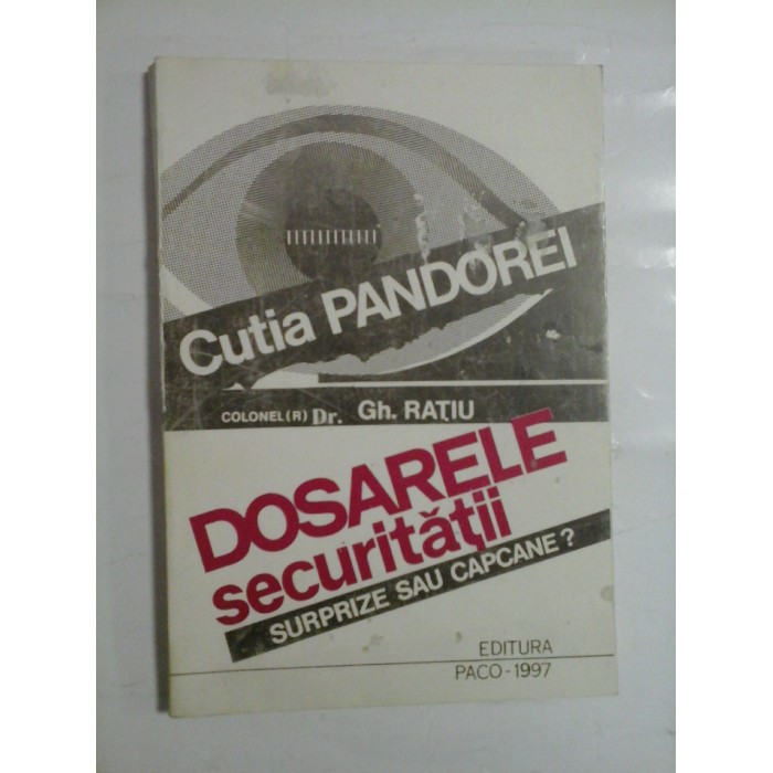 CUTIA PANDOREI - COLONEL DR. G. RATIU